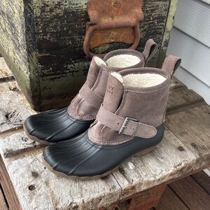 Sperry Top Sider Rip Water Black and Brown Women's Duck Boots